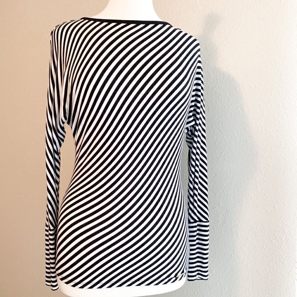 Michael Kors black/white stripped long sleeve top
